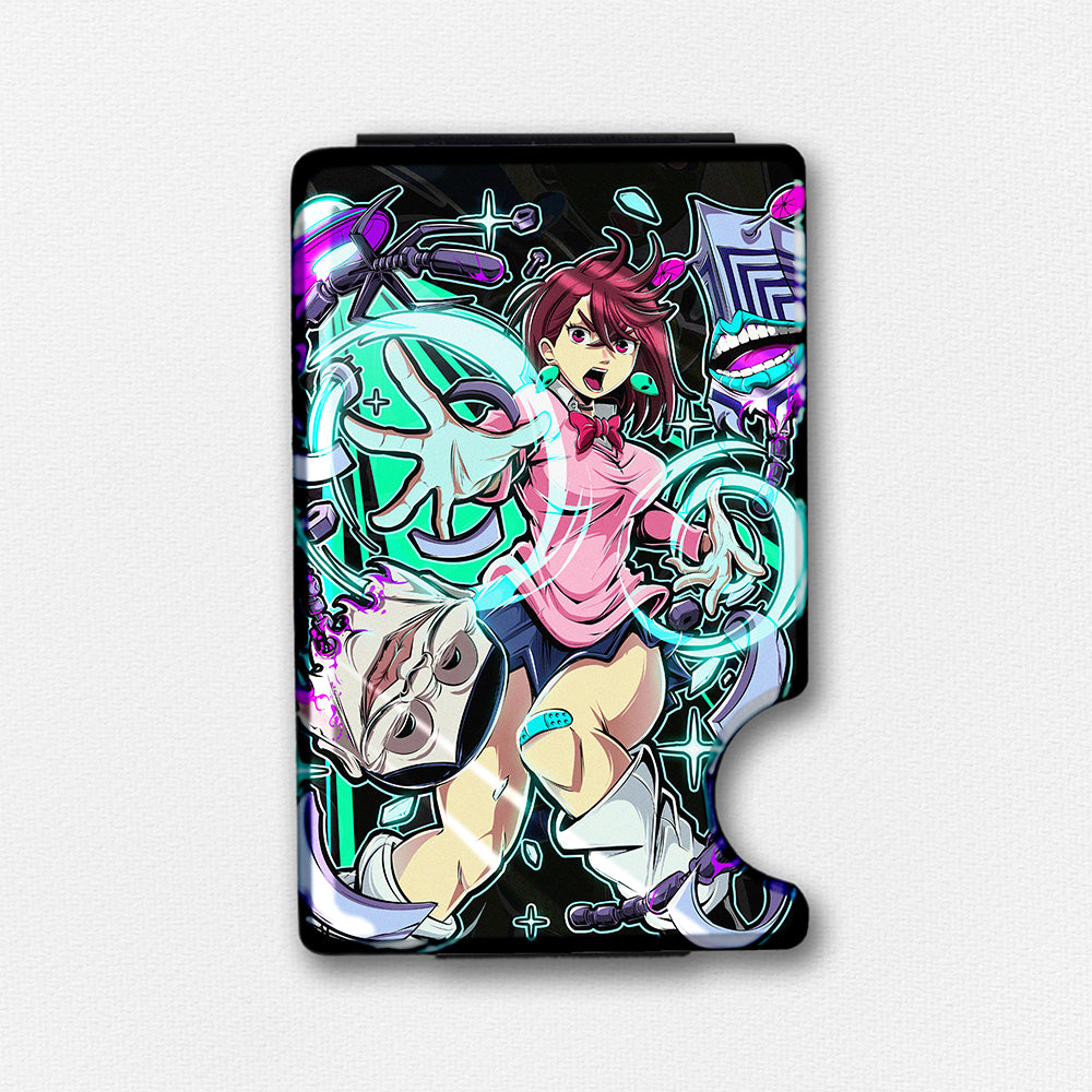 Alien Earrings Plexi Glass Acrylic Backed Metal Wallet