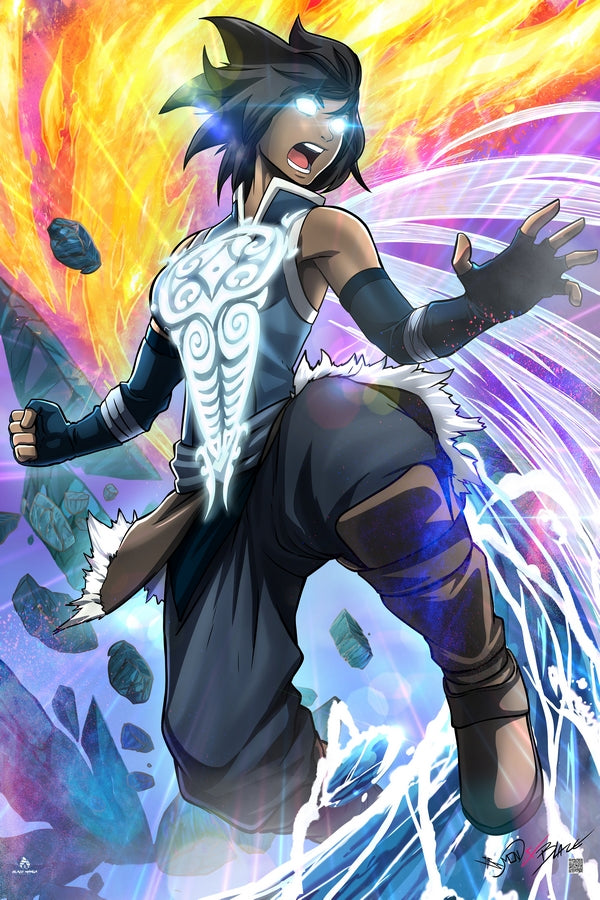 Ancient Elemental Rage Plexi Glass Wall Art