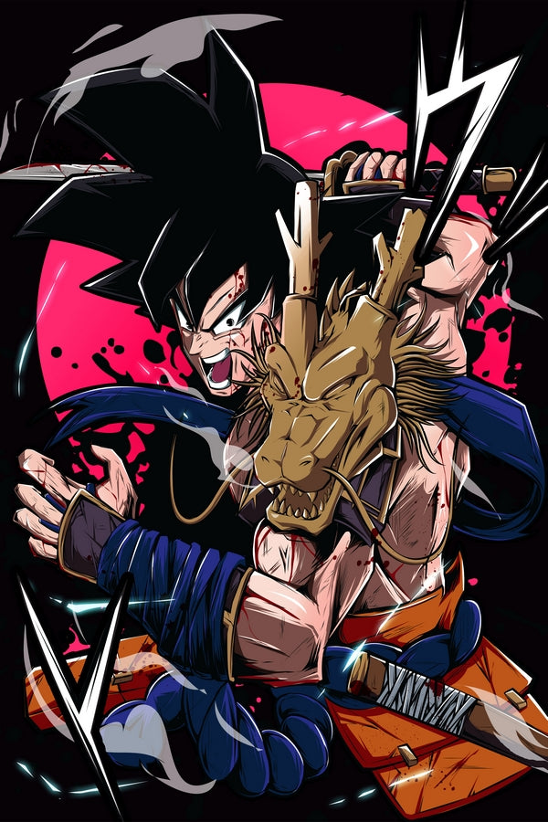 Fighting Samurai Plexi Glass Wall Art