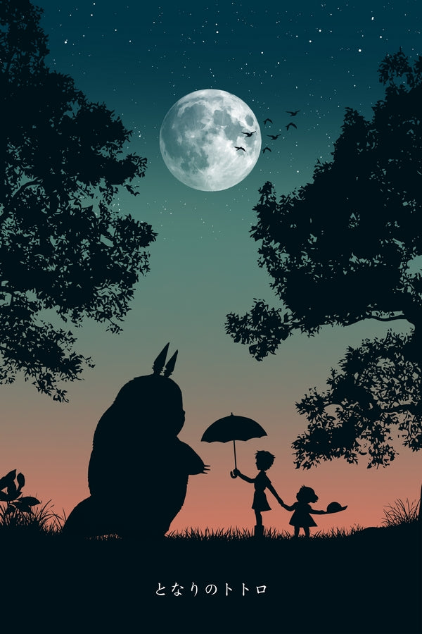 Friendly Neighbor Under the Moon Plexi Glass Wall Art