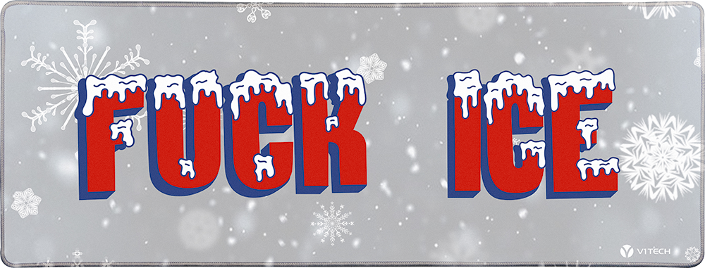 Fuck Ice White BG Large Mouse Pad