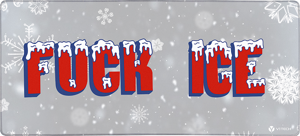 Fuck Ice White BG X-Large Mouse Pad