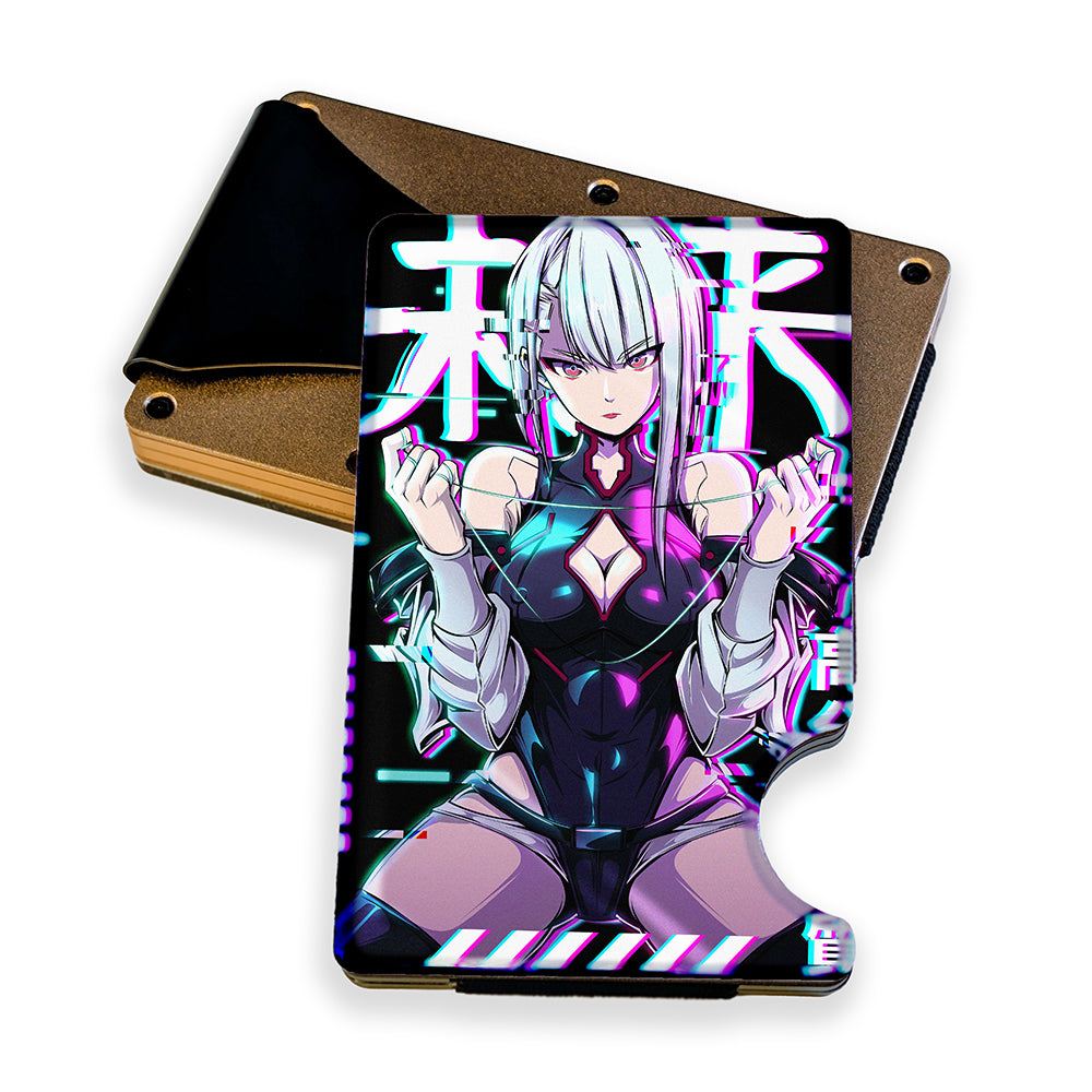 Glitch Princess Plexi Glass Acrylic Backed Metal Wallet