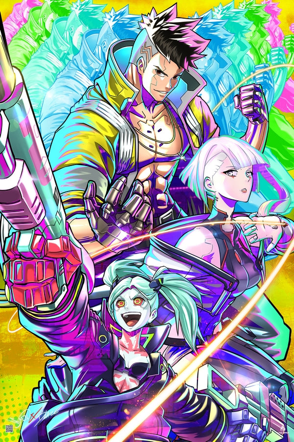 Neon Cyber Crew Plexi Glass Wall Art