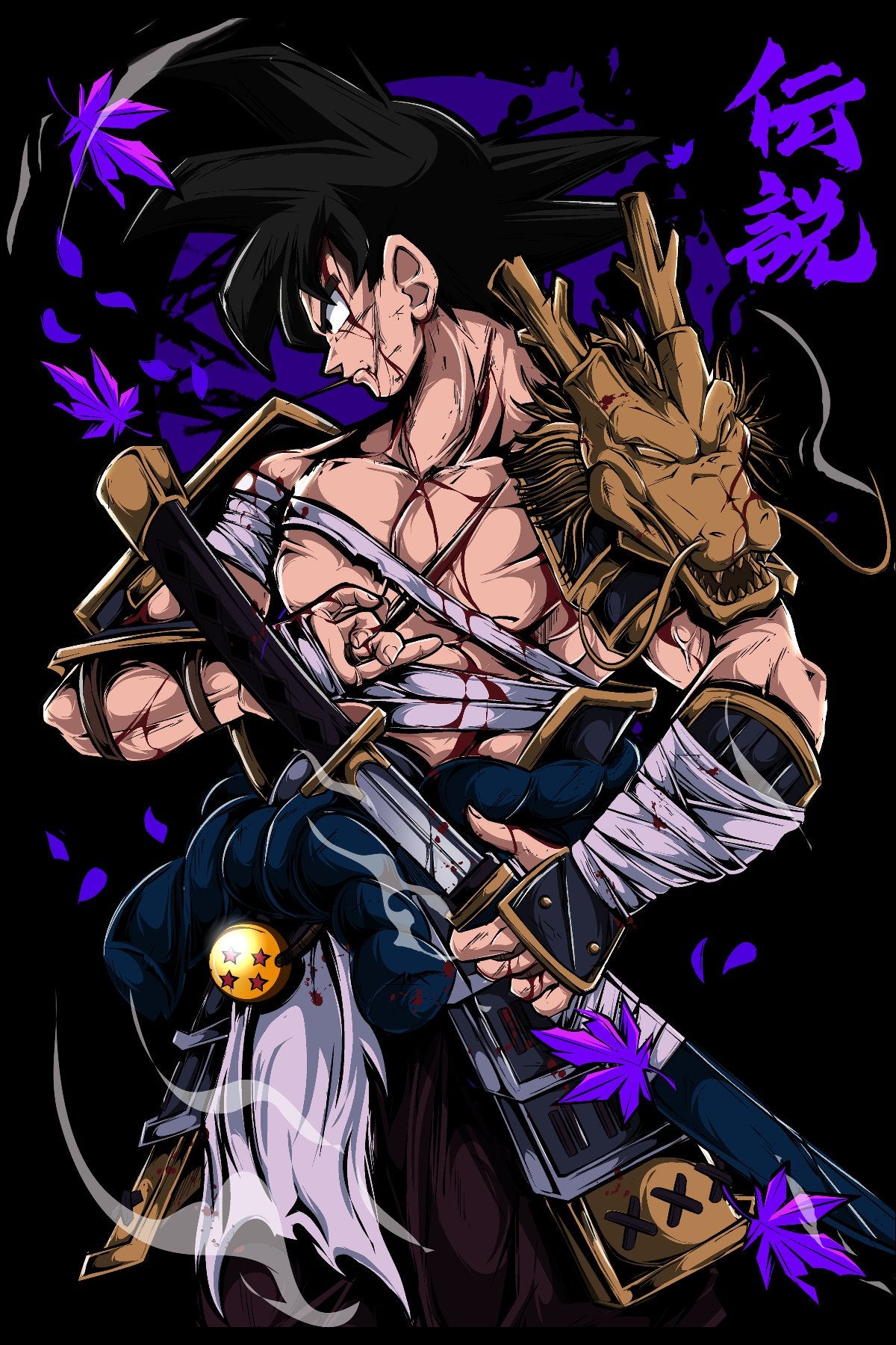 Powered Samurai Plexi Glass Wall Art