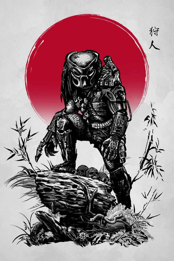 Red Sun Hunter Plexi Glass Wall Art