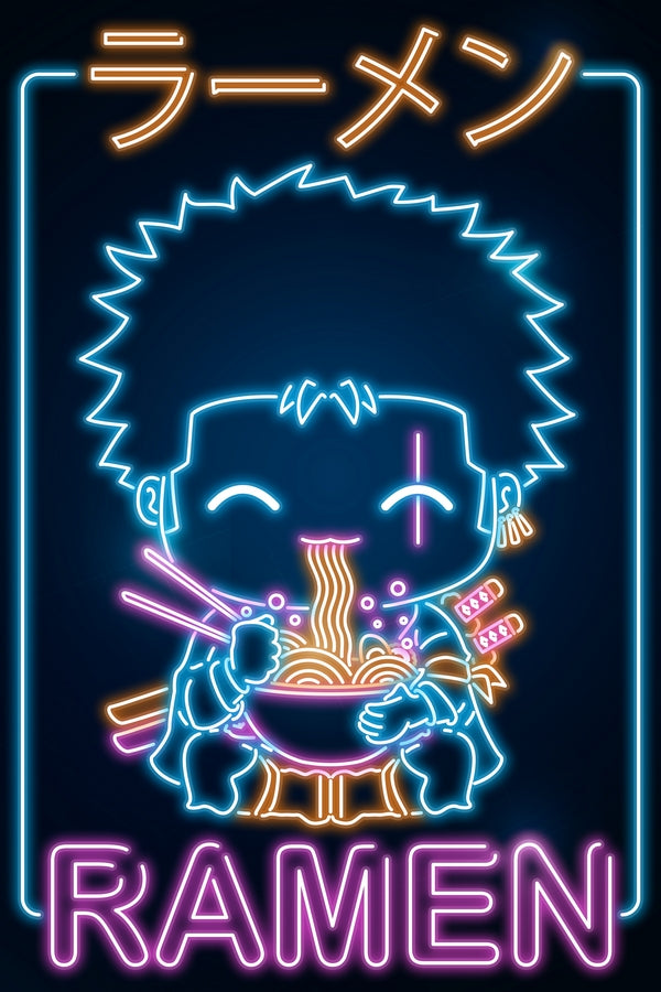 Retro Neon Pirate Hunter Plexi Glass Wall Art