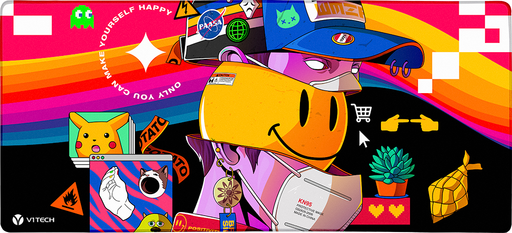Smiling X-Large Mouse Pad - Wamza - V1Tech – V1 Tech