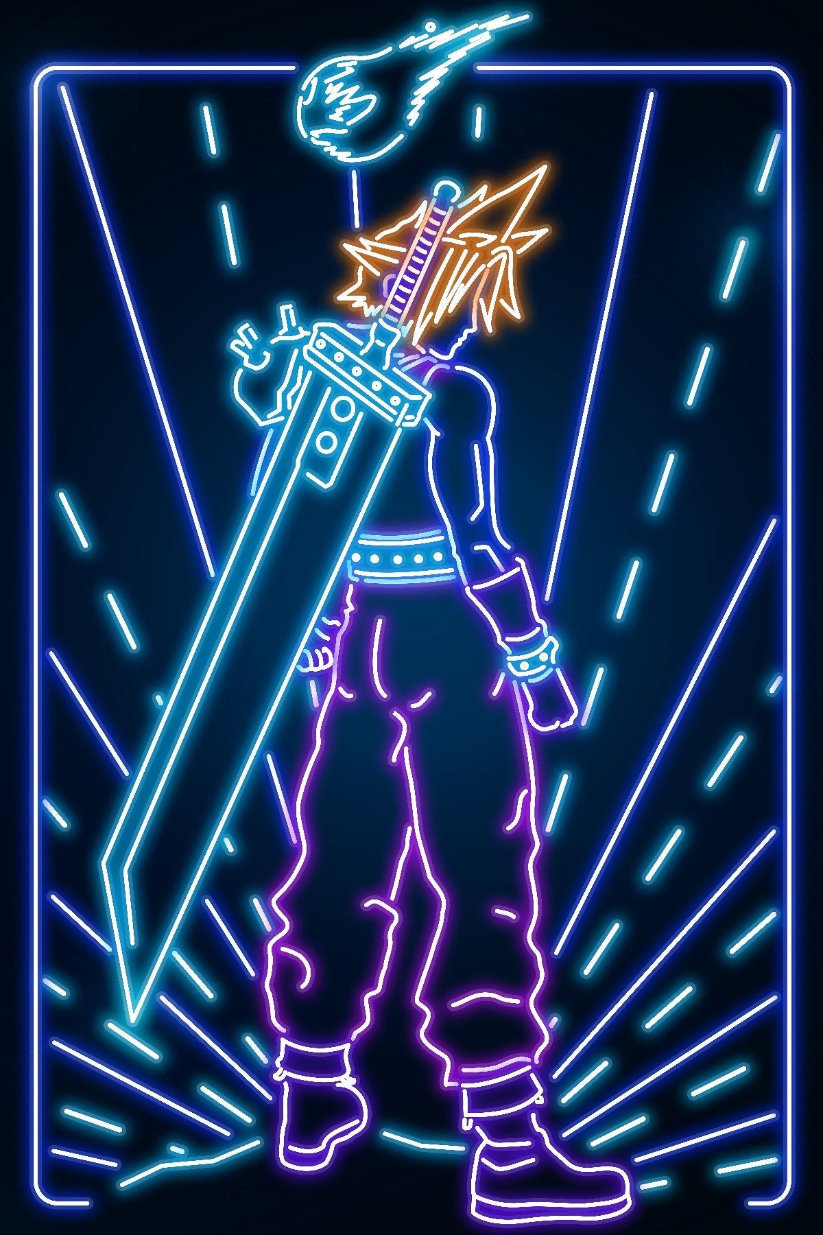 Neon Meteor V2 Plexi Glass Wall Art