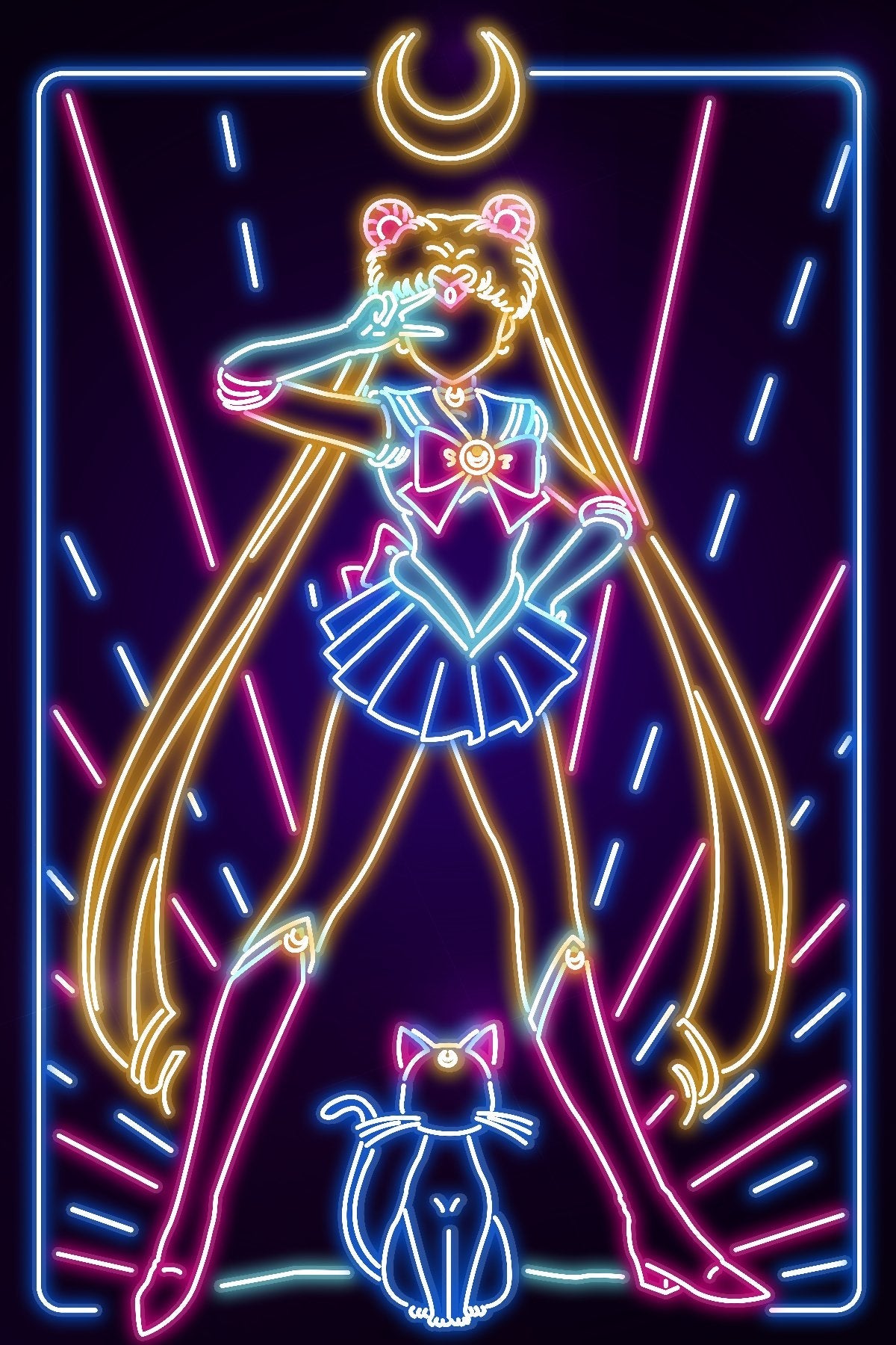 Neon Moon V2 Plexi Glass Wall Art