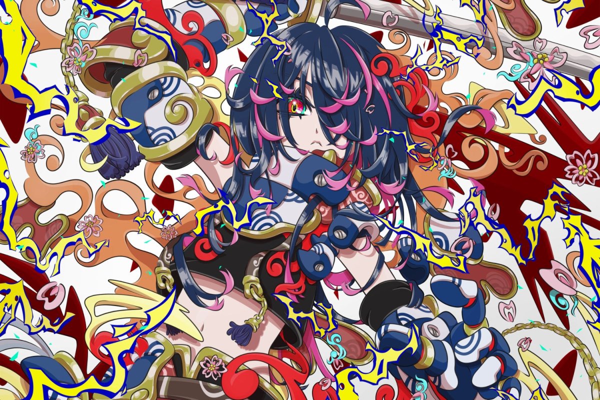 Colorful Katana Plexi Glass Wall Art - Bonne_Syu - V1Tech