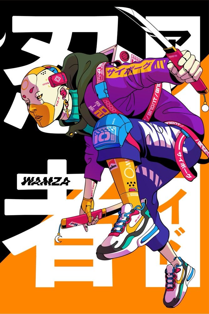 Wamza - 'Cyber Ninja' | Acrylic Glass Print | Shatter-Resistant