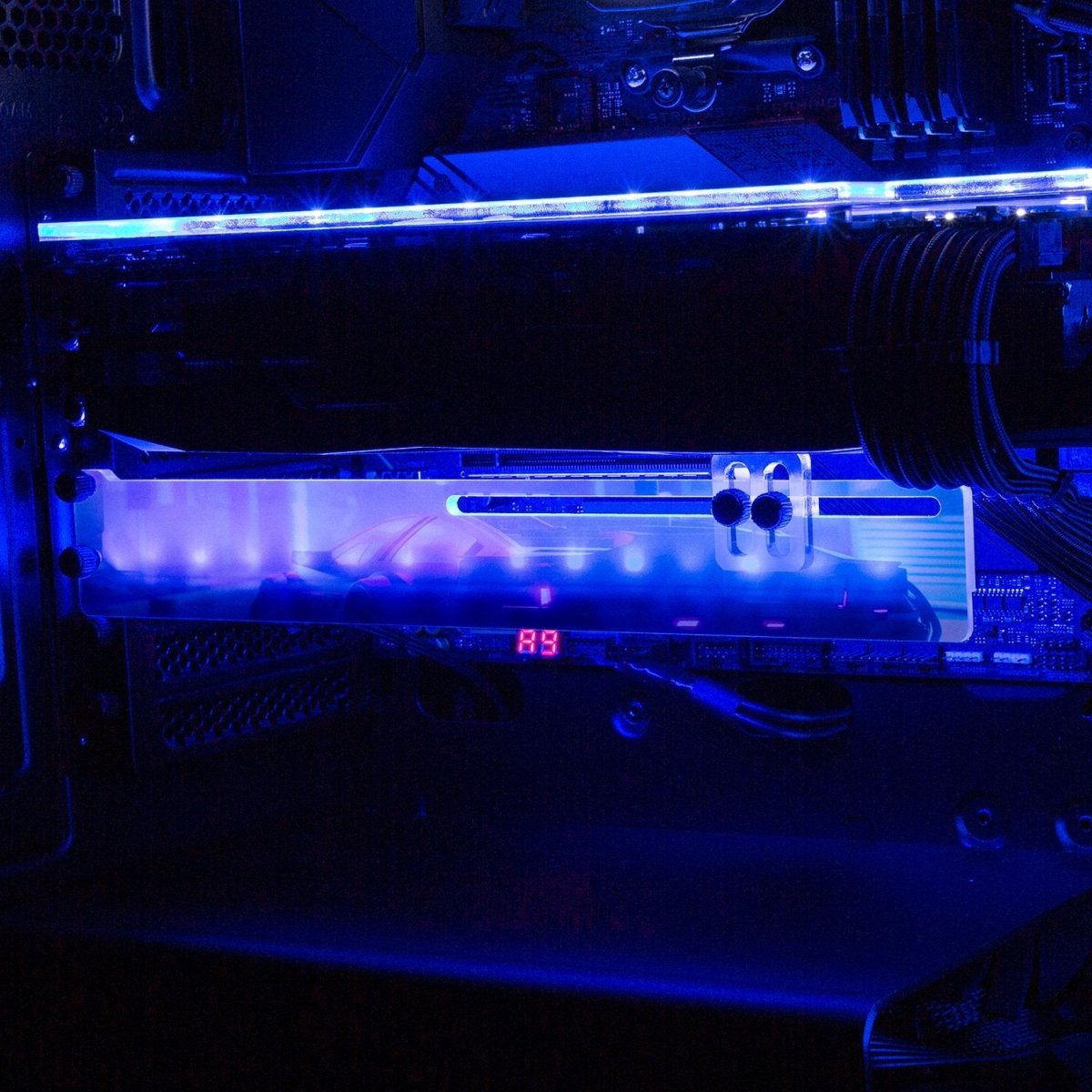 Cyber77 RGB GPU Support Bracket - Skie Graphic Studio - V1Tech