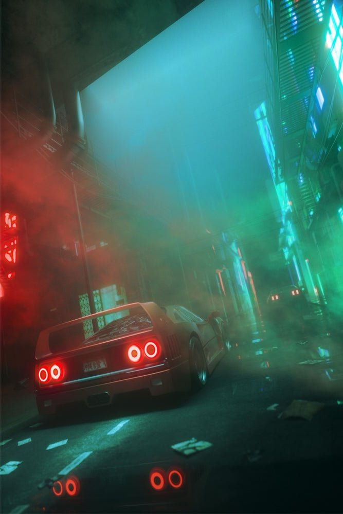 Hazy Car Ride Plexi Glass Wall Art - Skie Graphic Studio - V1Tech