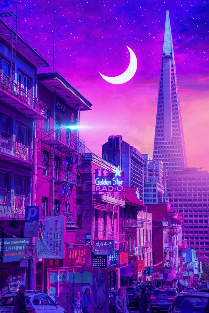 Moon over the Radio Station Plexi Glass Wall Art - Andy Harbeck - V1Tech