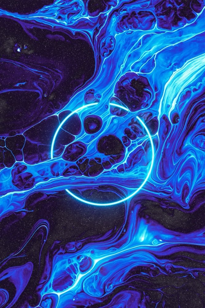 Neon Blue Portal Plexi Glass Wall Art - Geoglyser - V1Tech