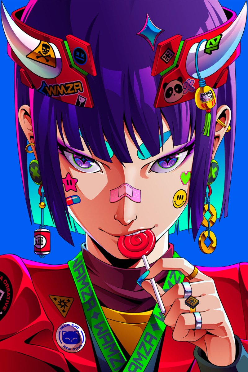 Wamza - 'Neon Candy Pop' | Acrylic Glass Print | Shatter
