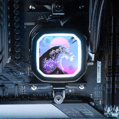 Soul of the Retrowave AIO Cover for Corsair RGB Hydro Platinum and Pro Series (H100i, H115i, H150i, H100X, XT, X, SE, H60)