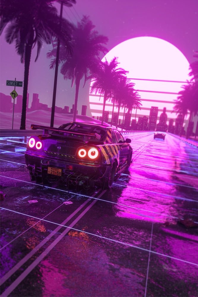 Skie Graphic Studio - 'Sunset R34' | Acrylic Glass Print | Shatter