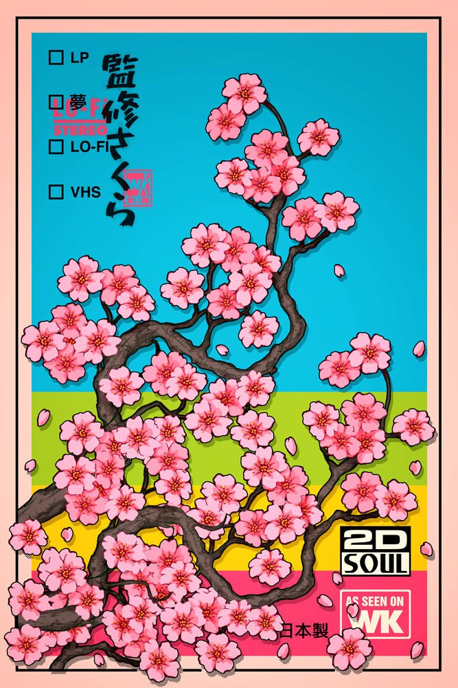 Supervisual Sakura Plexi Glass Wall Art - Warakami Vaporwave - V1 Tech