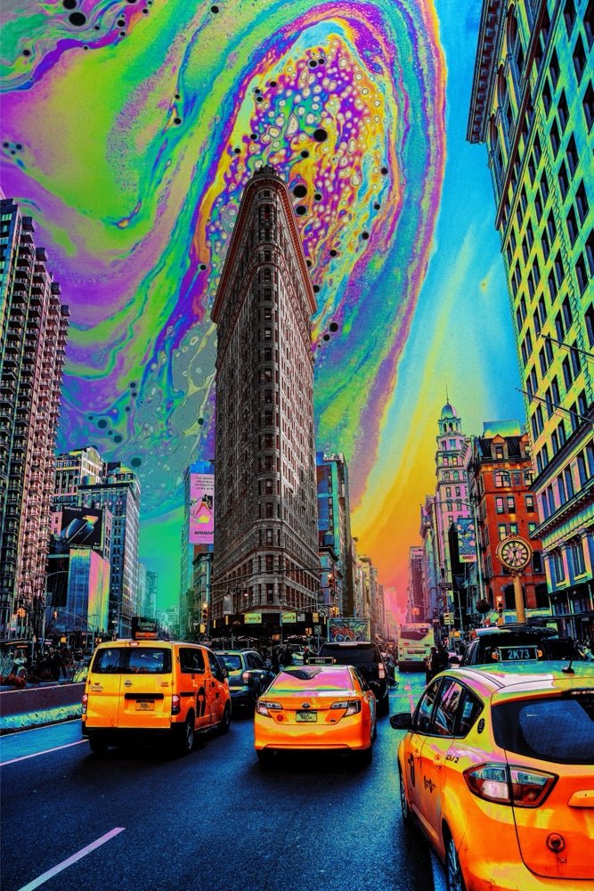 Trippy City Plexi Glass Wall Art - Geoglyser - V1Tech