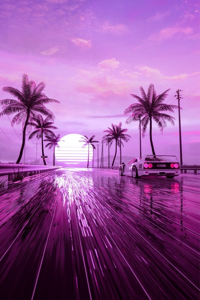 V2 F40 Sunset Plexi Glass Wall Art - Skie Graphic Studio - V1Tech