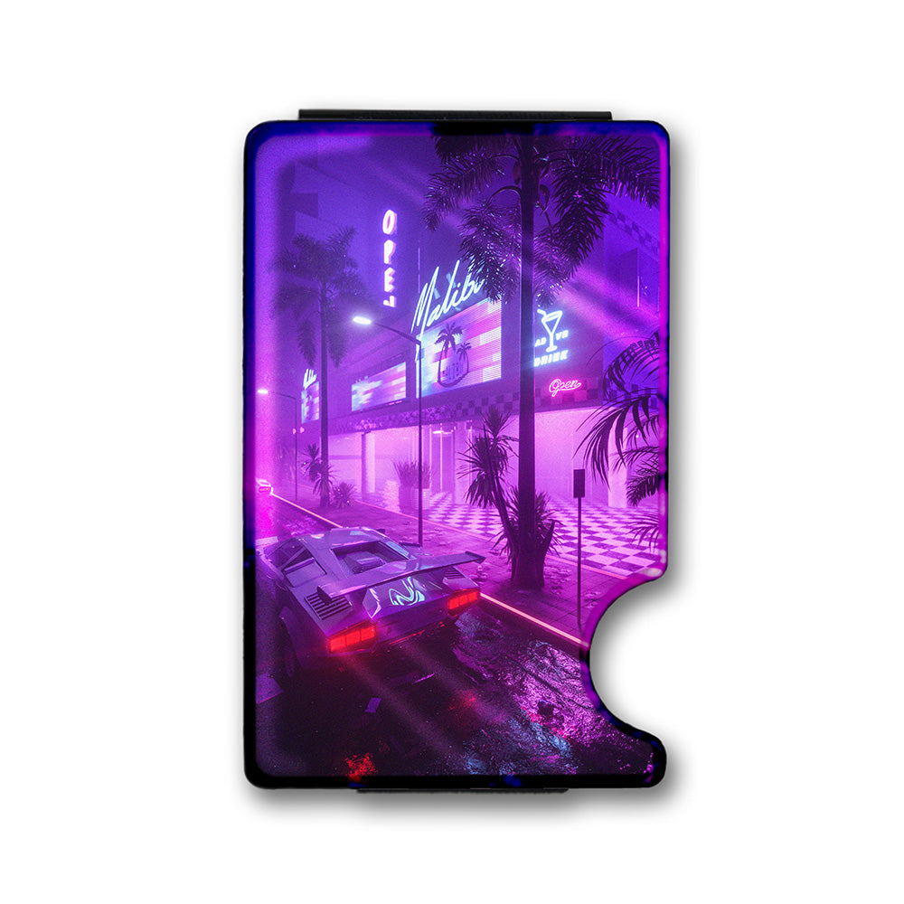 Back to 80s Plexi Glass Acrylic Backed Metal Wallet