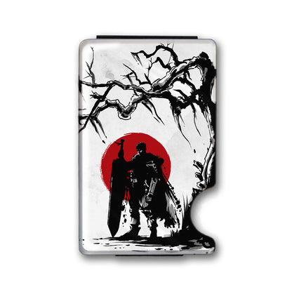 Black Swordsman Under the Sun Plexi Glass Acrylic Backed Metal Wallet