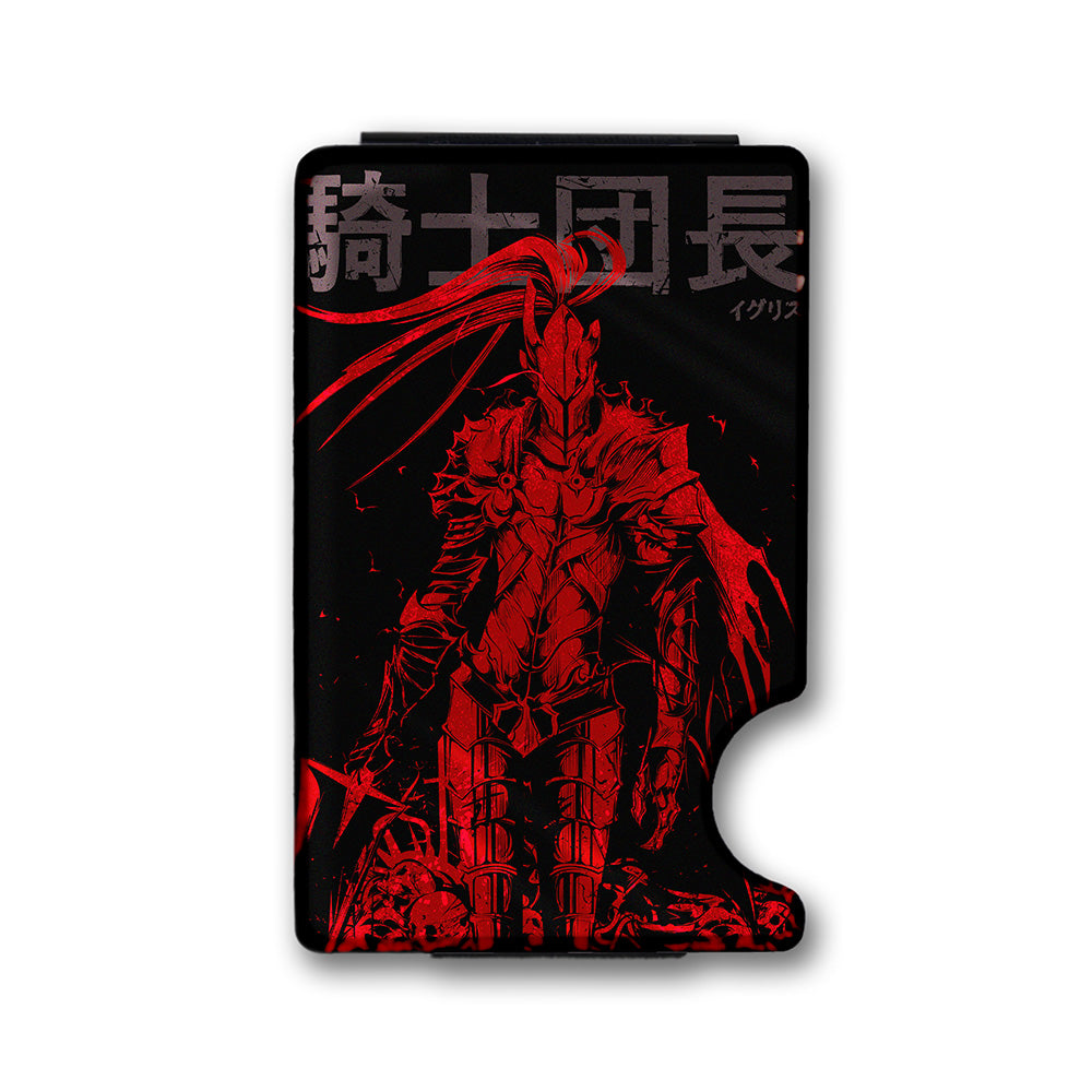 Blood Red Knight Plexi Glass Acrylic Backed Metal Wallet