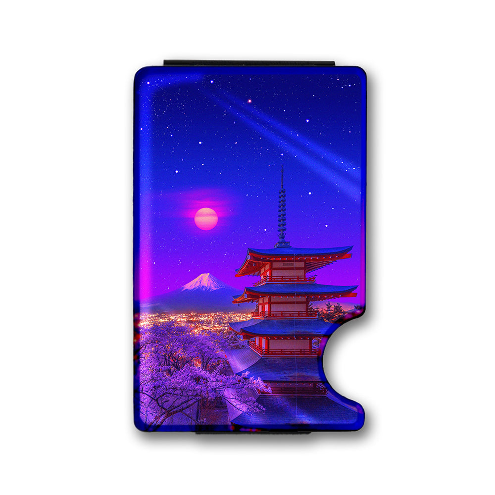 Chureito Pagoda Plexi Glass Acrylic Backed Metal Wallet