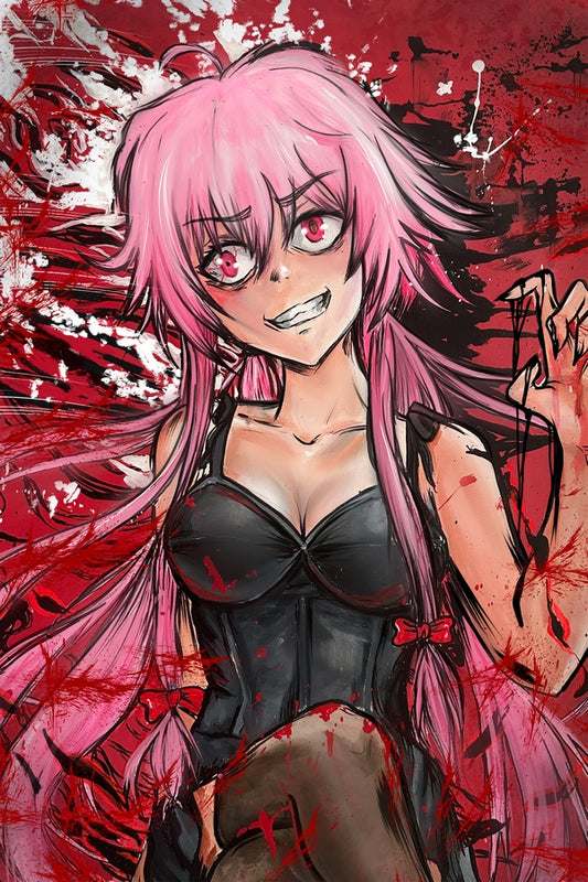 Crazy Pink Hair Plexi Glass Wall Art