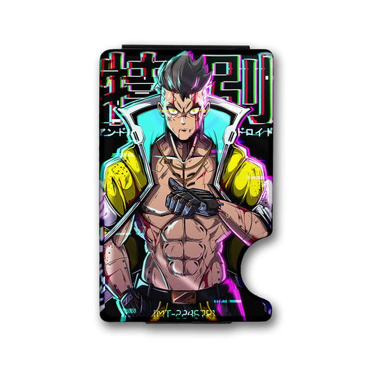 Cyborg Fist Plexi Glass Acrylic Backed Metal Wallet