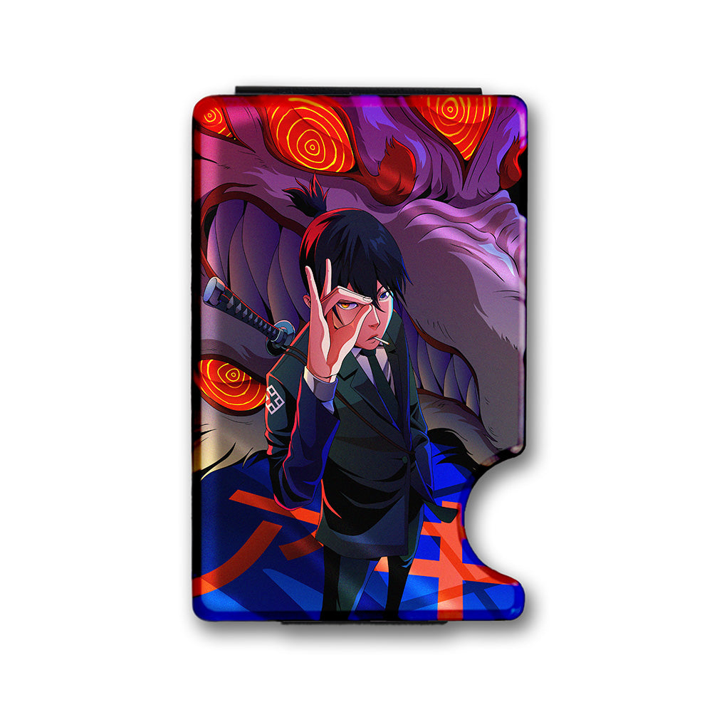 Demon Eyes Plexi Glass Acrylic Backed Metal Wallet