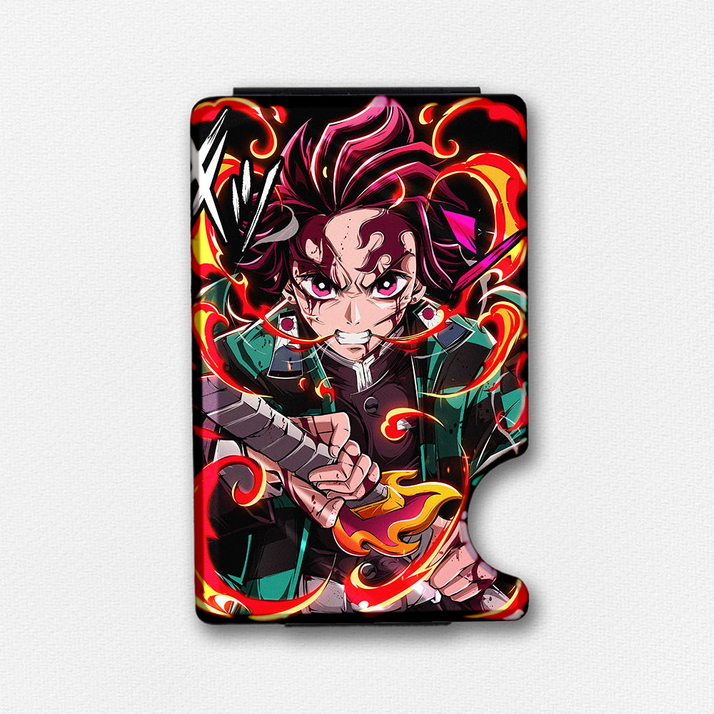 Fire Breathing Plexi Glass Acrylic Backed Metal Wallet