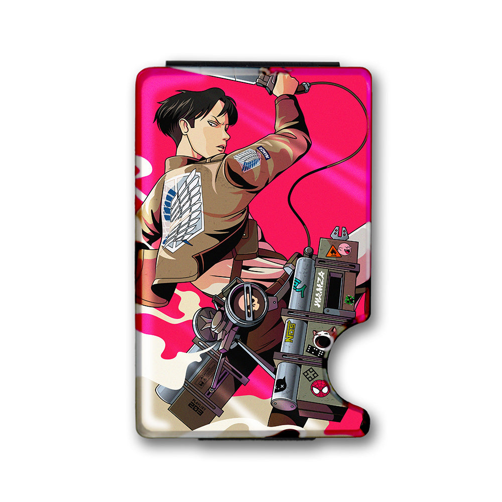 Flying Swordsman Plexi Glass Acrylic Backed Metal Wallet