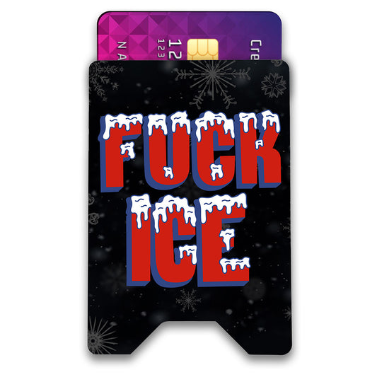 Fuck Ice Black BG Plexi Glass Acrylic Backed 3D Printed Ultra Slim and Compact Wallet
