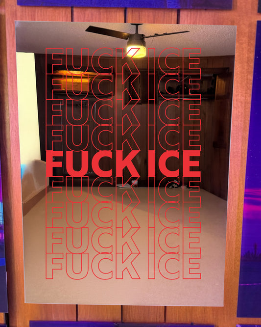 Fuck Ice V2 Red Mirror Poster