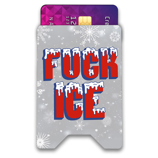 Fuck Ice White BG Plexi Glass Acrylic Backed 3D Printed Ultra Slim and Compact Wallet