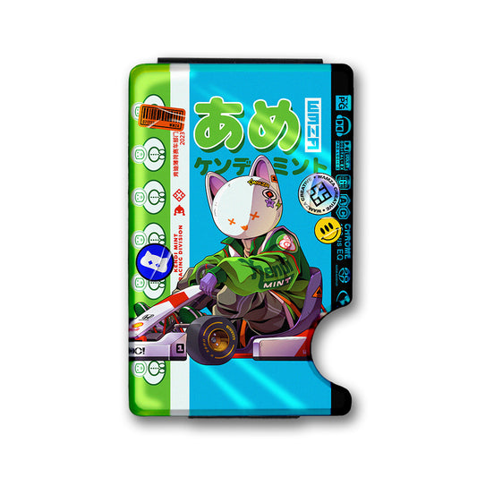 Kitty Mint Magazine Plexi Glass Acrylic Backed Metal Wallet