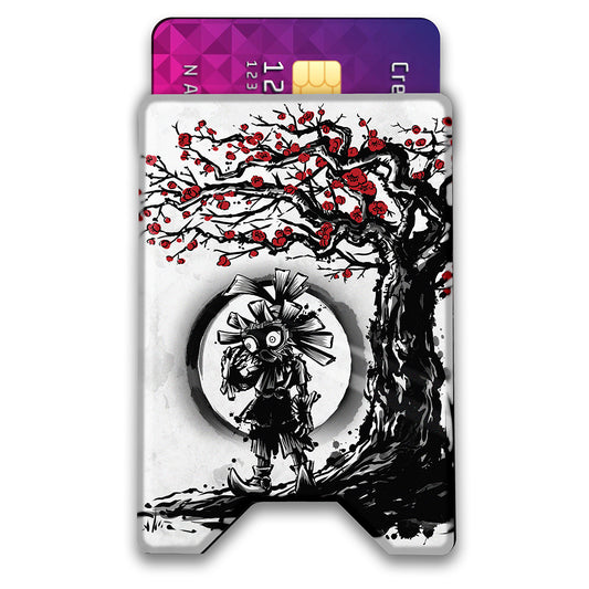 Mask Under the Moon Plexi Glass Acrylic Backed 3D Printed Ultra Slim and Compact Wallet