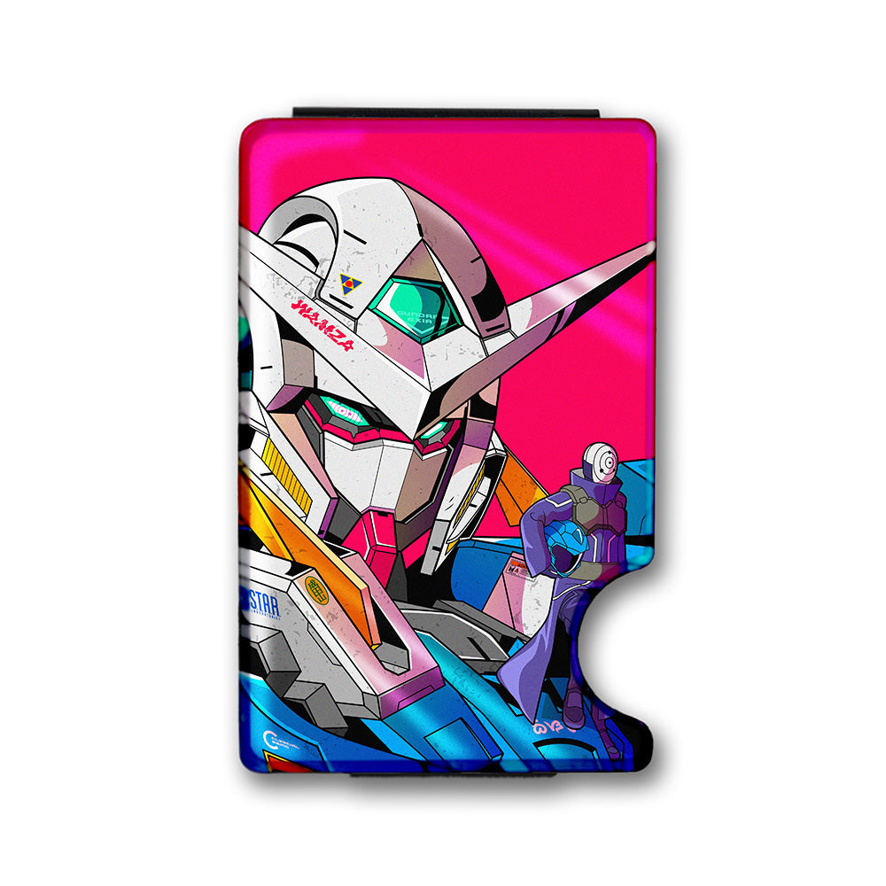 Masked Ninja Mecha Plexi Glass Acrylic Backed Metal Wallet