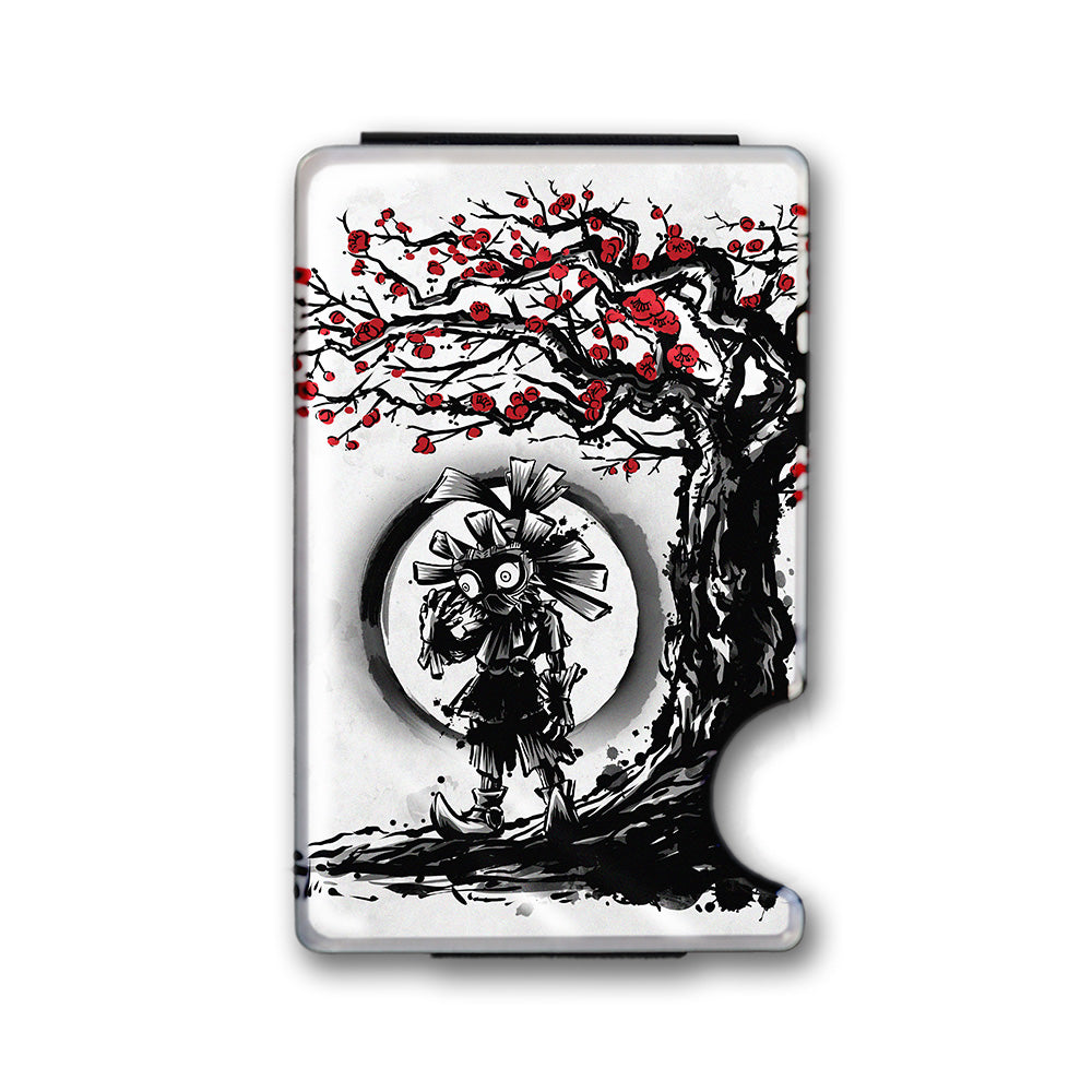 Mask Under the Moon Plexi Glass Acrylic Backed Metal Wallet