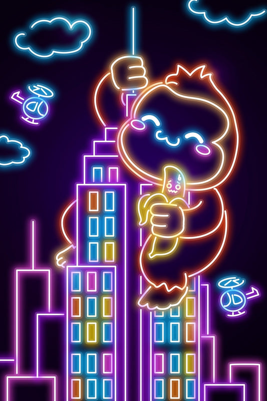 Neon Kong City Plexi Glass Wall Art