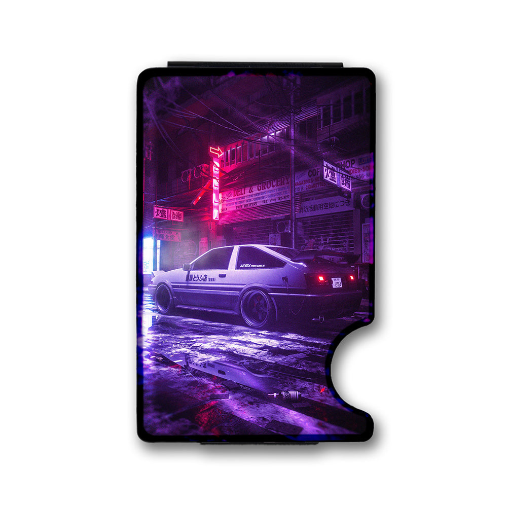 Neon Puddles Plexi Glass Acrylic Backed Metal Wallet