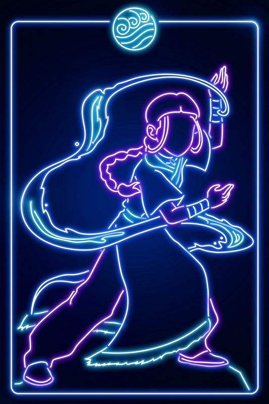 Neon Waterbender Plexi Glass Wall Art