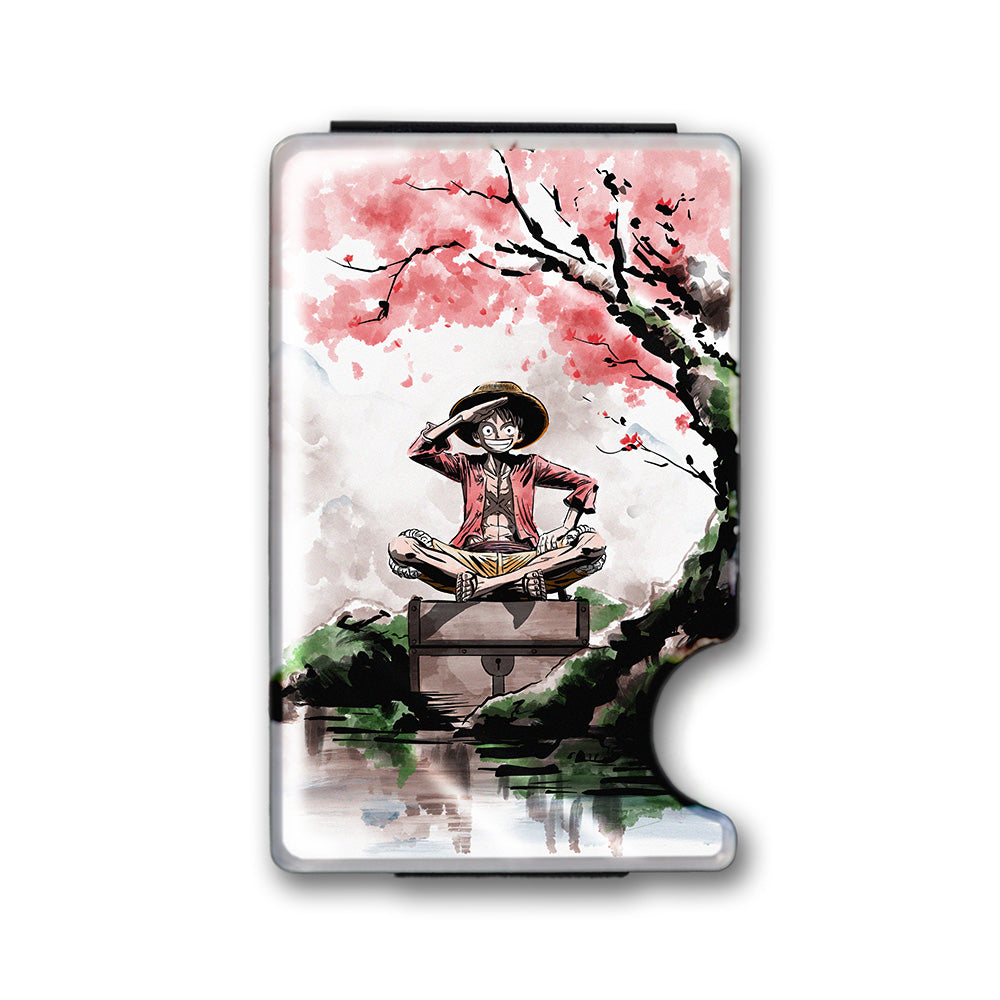 Pirate Under the Tree Plexi Glass Acrylic Backed Metal Wallet