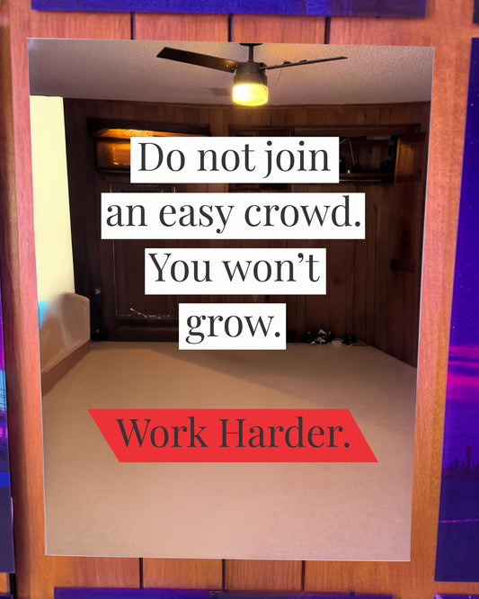 Work Harder Motivational Quote #1 Red Edition Mirror Poster