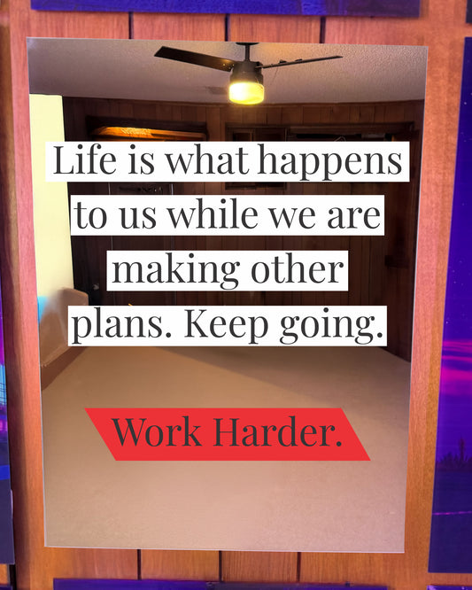 Work Harder Motivational Quote #5 Red Edition Mirror Poster