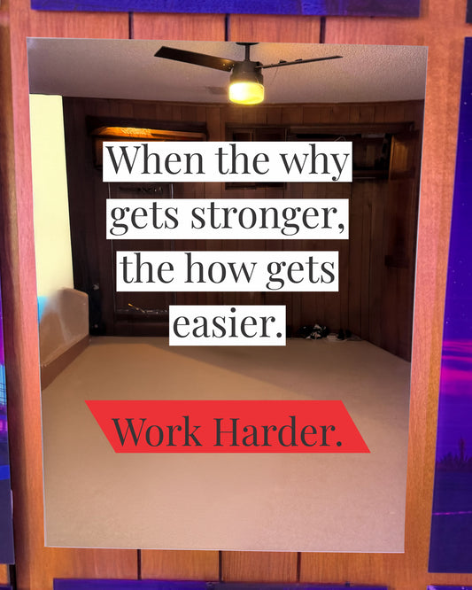 Work Harder Motivational Quote #6 Red Edition Mirror Poster