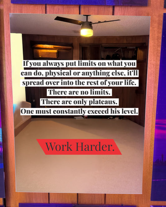 Work Harder Motivational Quote #8 Red Edition Mirror Poster